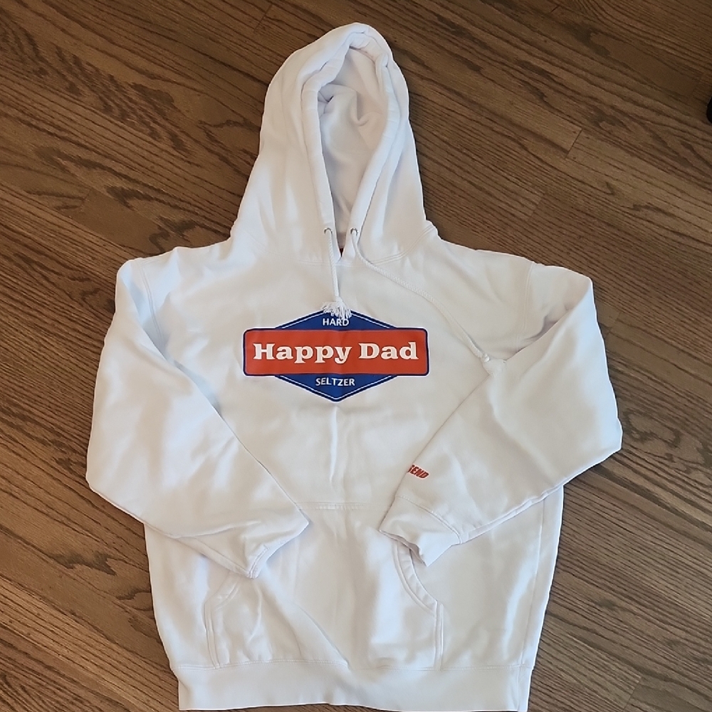 White Happy Dad Hoodie